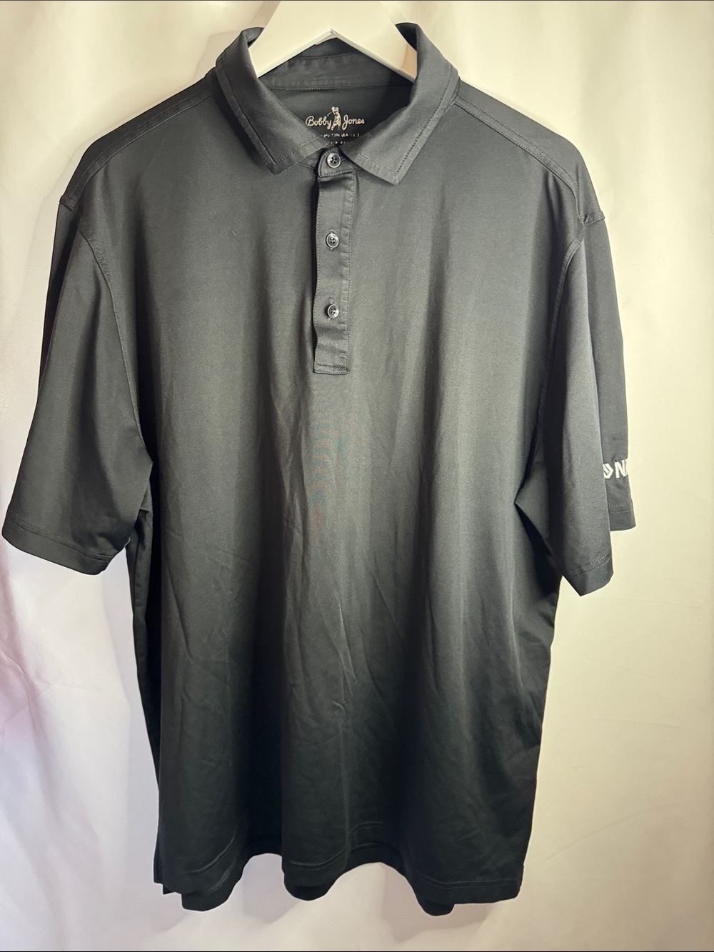Bobby Jones Men's Dark Black Polo Shirt with Button Placket